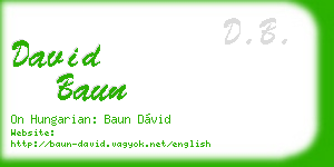 david baun business card